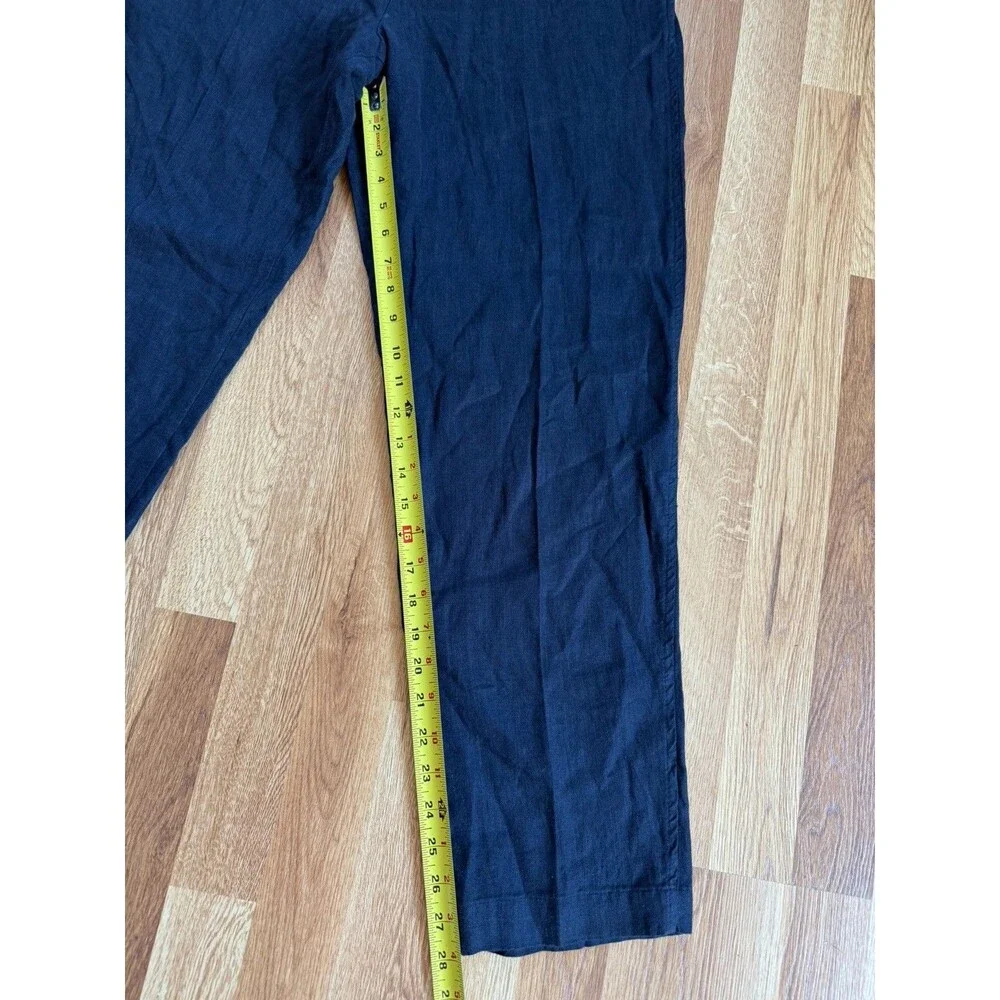 Zara Men Linen Pants Navy Blue Sz XL Casual Summer Lightweight Beach Bohemian